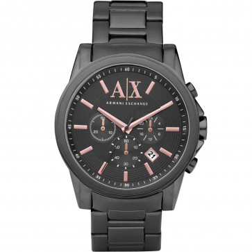 Correa de reloj Armani Exchange AX2086 Acero inoxidable Negro 22mm