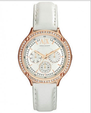 Correa de reloj Armani Exchange AX5405 Cuero Blanco 18mm