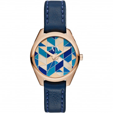 Correa de reloj AX5525 Cuero Azul 16mm