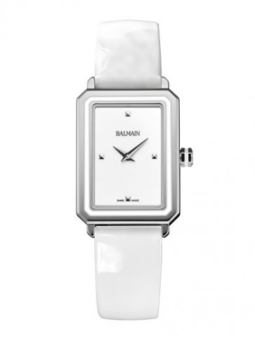 Correa de reloj Balmain B43962226 / 1732661 Cuero Blanco 16mm