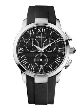 Correa de reloj Balmain B53613262 Caucho Negro