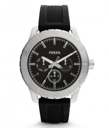 Correa de reloj Fossil BQ1059 Silicona Negro 20mm