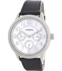 Correa de reloj Fossil BQ1503 Cuero Negro 22mm