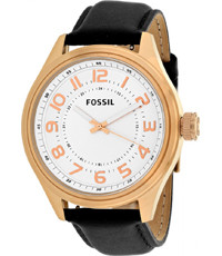 Correa de reloj Fossil BQ2245 Cuero Negro 15mm