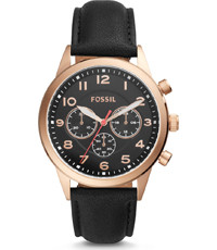 Correa de reloj Fossil BQ2283 Cuero Negro 22mm