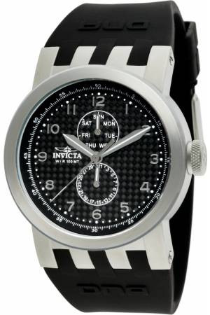 Invicta correa de reloj 10390 DNA / 10391 DNA Caucho / plástico Negro 32mm