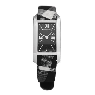 Correa de reloj Burberry BU1080 / Antima 7177812 - Fabric Watch Band (Old ref 31138) Cuero Negro 14mm