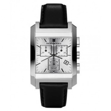 Correa de reloj Burberry BU1564 Cuero Negro 20mm
