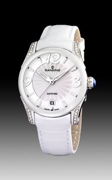 Correa de reloj Candino C4406 / C4419-1 Cuero Blanco 18mm