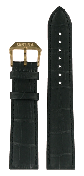 Correa de reloj Certina C600017092 Cuero Negro 21mm