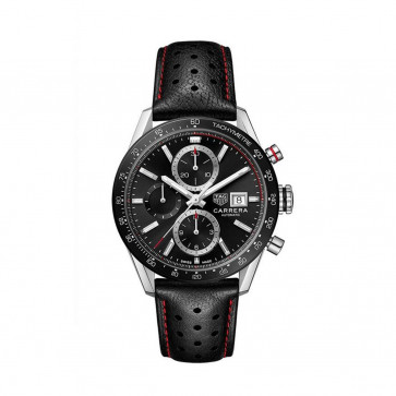 Correa de reloj Tag Heuer CW2119 / FC6254 Cuero Negro 22mm