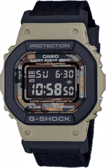 Correa de reloj Casio DW-5610SUS-5 Nylon/perlón Negro