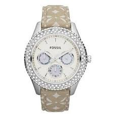 Correa de reloj Fossil ES3053 Nylon/perlón Beige 18mm