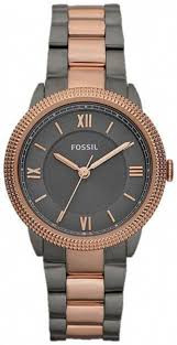 Correa de reloj Fossil ES3075 Acero inoxidable Gris antracita 16mm