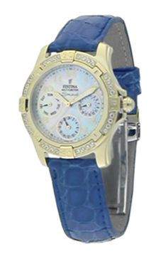 Correa de reloj Festina F16023-3 / F16023-4 Cuero Azul 18mm