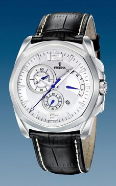 Correa de reloj Festina F16354-1 Piel de cocodrilo Negro 24mm