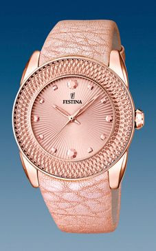 Correa de reloj Festina F16591-B Cuero Rosado 24mm