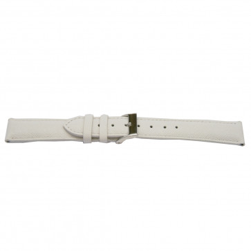 Correa de reloj F502 Saffiano Cuero Blanco 18mm + costura blanca