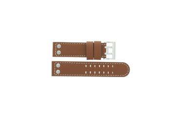 Hamilton correa de reloj H77616533 / H600.776.103 Cuero Cognac 22mm + costura blanca