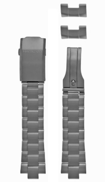 Correa de reloj Hamilton H776720 / H695776104 / Khaki Navy Acero Gris 21mm