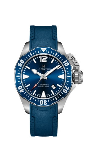 Correa de reloj Hamilton H77705345 Caucho Azul 20mm