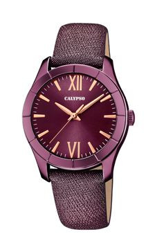 Correa de reloj Calypso K5718/5 Cuero Púrpura 17mm