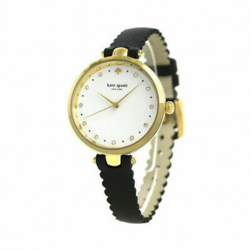 Correa de reloj Kate Spade New York KSW1356 Cuero Negro 12mm