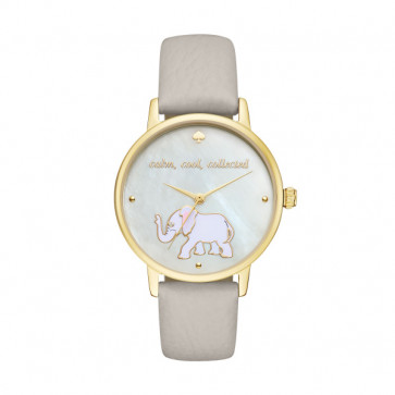 Correa de reloj Kate Spade New York KSW9024 Cuero Gris pardo 16mm