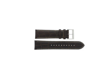 Seiko correa de reloj 8T67-00A0-SSB181P1 Piel de cocodrilo Marrón 20mm + costura blanca