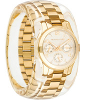 Correa de reloj (Combinación de correa + caja) Michael Kors MK3262 Acero inoxidable Chapado en oro 40mm