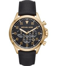 Correa de reloj Michael Kors MK8618 Cuero Negro 22mm