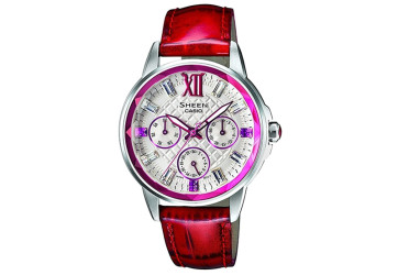 Casio correa de reloj 10458479 Sheen Piel Rojo 16mm 