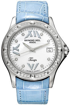 Correa de reloj Raymond Weil SI2003-TANGOB-C8 Piel de cocodrilo Azul 20mm