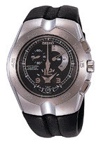 Correa de reloj Seiko 7L22-0AJ0 / SNL031J1 / 4KT4JB Caucho Negro 16mm