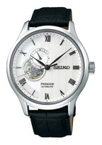 Correa de reloj Seiko SSA379J1 / 4R39-00W0 Cuero Negro 20mm