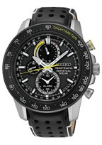 Correa de reloj Seiko V198-0AA0 / SSC361P1 / L0CE011J0 Cuero Negro 21mm