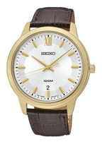 Correa de reloj Seiko SUR036P1 / 6N42 00A0 / L08DZ20 Cuero Marrón 20mm