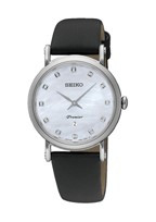 Correa de reloj Seiko 7N89-0AY0 / SXB433P2 / L0GR011J0 Cuero Negro 16mm