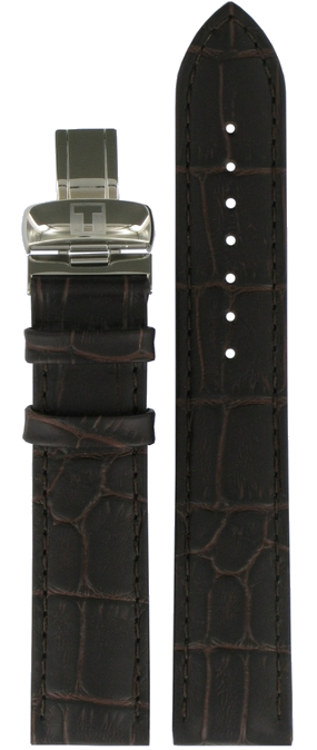 Correa de reloj Tissot T0554171601701 T600032780 Piel de cocodrilo Marron 19mm