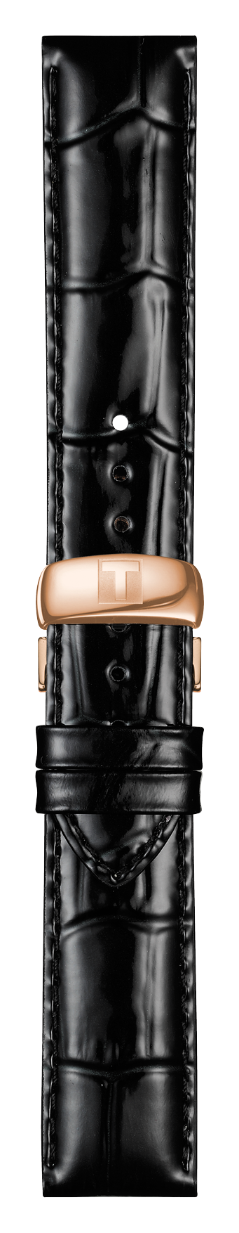 Correa de reloj Tissot T600037744 Cuero Negro 19mm