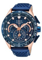 Correa de reloj Pulsar VK63-X001-PU2082X1 Cuero Azul