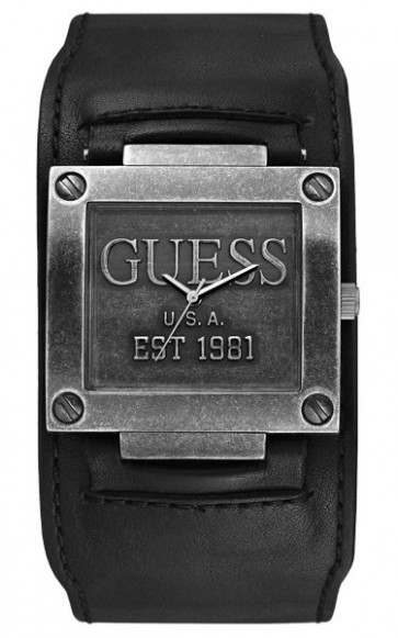 Correa de reloj Guess W0418G2 Cuero Negro
