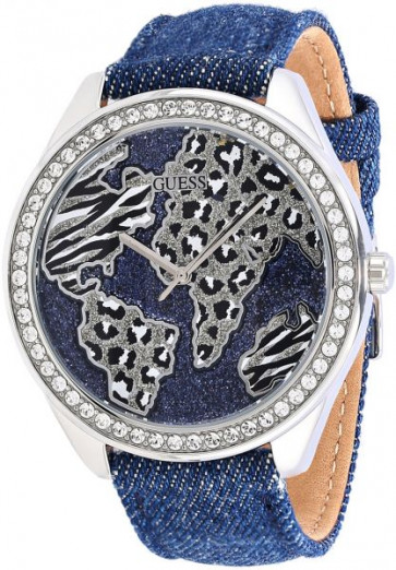 Correa de reloj Guess W0504L1 Cuero/Textil Azul 20mm