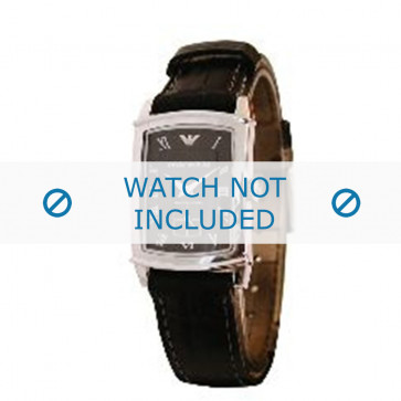 Armani correa de reloj AR-0240 Piel de cocodrilo Negro 16mm 