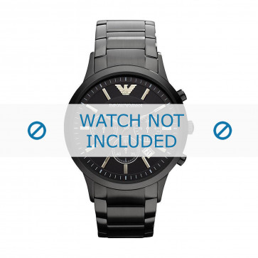 Armani correa de reloj AR2453 / Renato Large Metal Negro 22mm