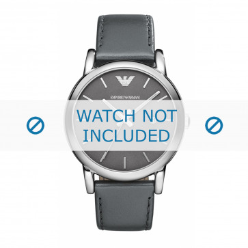 Armani correa de reloj AR1730 Cuero Gris  20mm + costura gris