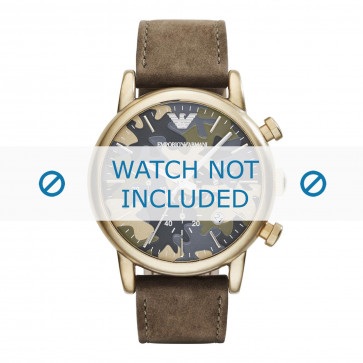 Armani correa de reloj AR1818 Cuero Verde 20mm + costura verde
