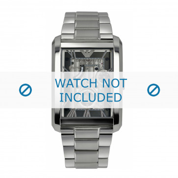 Armani correa de reloj AR4246 Acero inoxidable Plateado 25mm