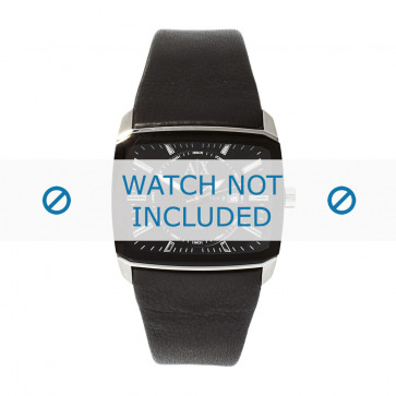 Armani correa de reloj AX-2080 Piel Negro 35mm 