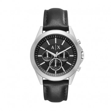 Armani Exchange correa de reloj AX2604 Cuero Negro 22mm + costura negro